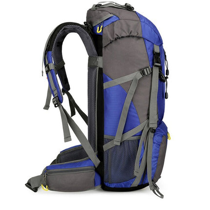 Orange 36-55L Outdoor Hiking Backpack - Durable Water Resistant Travel Bag for Trekking, Camping, and Adventure