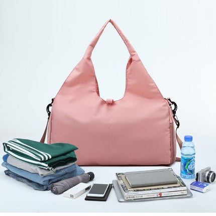 Grey Stylish Women's Travel Bag - Large-Capacity Fitness & Yoga Bag with Separate Shoe Compartment
