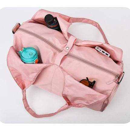 Green Stylish Women's Travel Bag - Large-Capacity Fitness & Yoga Bag with Separate Shoe Compartment