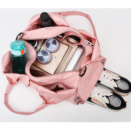 Blue Stylish Women's Travel Bag - Large-Capacity Fitness & Yoga Bag with Separate Shoe Compartment