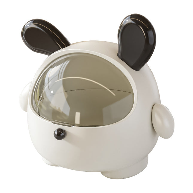 2PCS Black-Eared Cute Puppy Desktop Bin with Lid