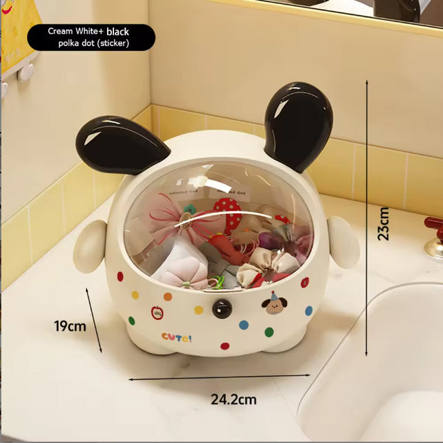 2PCS Black-Eared with polka dot sticker Cute Puppy Desktop Bin with V888-ELOSUNG18386