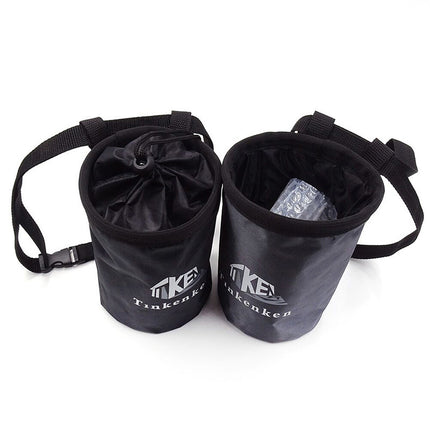 2PCS Black Professional Rock Climbing Gear Bag - 840D Heavy Duty Oxford Cloth Waist Pouch for Mountaineering, Bouldering, and Outdoor Equipment Storage