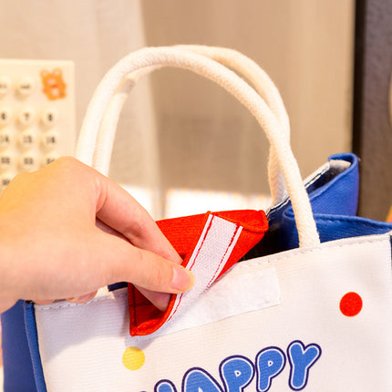 3 PCS Cute Cartoon Large Capacity Lunch Bag - Portable Soft  Handbag for School and Office - Reusable Picnic Food Storage Pouch with Comfortable Rope Handles