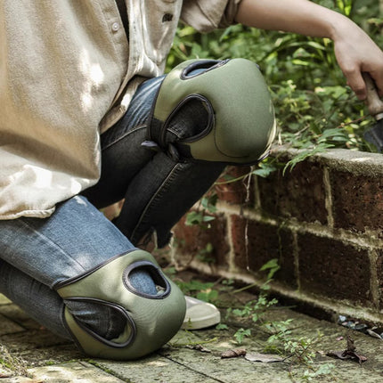Professional Neoprene Garden Knee Pads - Adjustable Elastic Cushioned Protection for Gardening, Flooring, Housework and Outdoor Landscaping - Black 2 Pairs