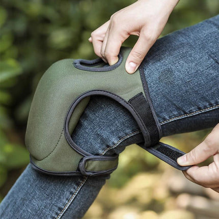 Professional Neoprene Garden Knee Pads - Adjustable Elastic Cushioned Protection for Gardening, Flooring, Housework and Outdoor Landscaping - Green 2 Pairs