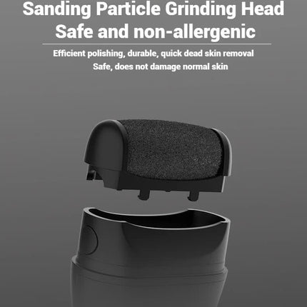 Black Professional Electric Foot Callus Remover - Rechargeable Pedicure Tool with 3 Adjustable Speeds, Smart LED Display, and 3 Replaceable Grinding Heads for Smooth Feet