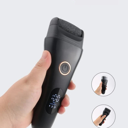 White Professional Electric Foot Callus Remover - Rechargeable Pedicure Tool with 3 Adjustable Speeds, Smart LED Display, and 3 Replaceable Grinding Heads for Smooth Feet