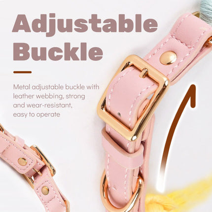Green Hand-Woven Rainbow Cotton Rope Dog Leash and Collar Set - Adjustable Veg-Tanned Leather Trim with Heavy Duty Metal Hardware - 150cm Training Lead and M Size Collar