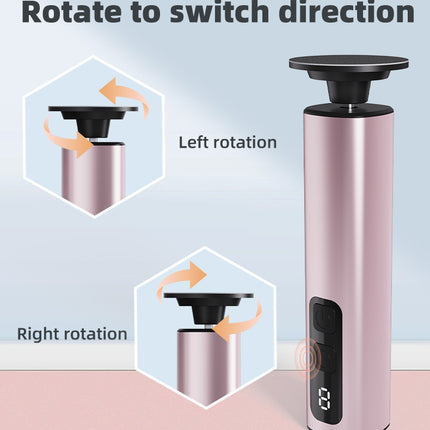 Rose Gold Professional 2-in-1 Electric Foot Callus Remover and Manicure Kit - 9 Speeds Rechargeable Electronic Foot File with LCD Display - Professional Pedicure Tool for Dead Skin and Nail Care
