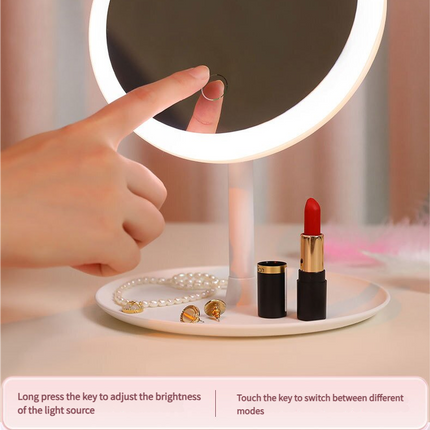 3PCS LED Makeup Mirror with Lights - Portable Tabletop Vanity Mirror, INS Style, White