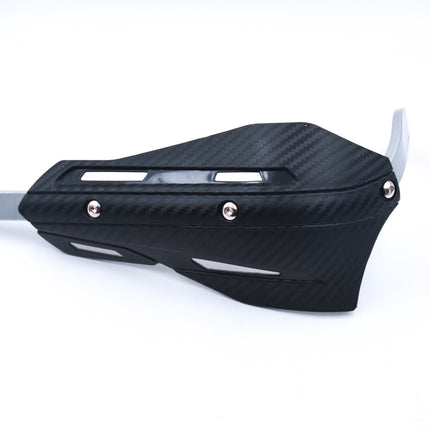 Professional Universal Motorcycle Handguards for Honda CC110 Cross Cub - Heavy Duty Aluminum Alloy Anti-Collision Brush Guards, Carbon Fiber Style Handlebar Protectors for Dirt Bikes and Off-Road Motorcycles - 1 Pair—Black