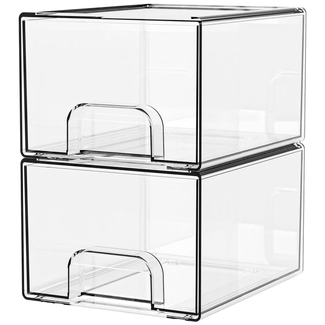 2-Pack Stackable PET Clear Makeup Organizer V888-ELOSUNG18469