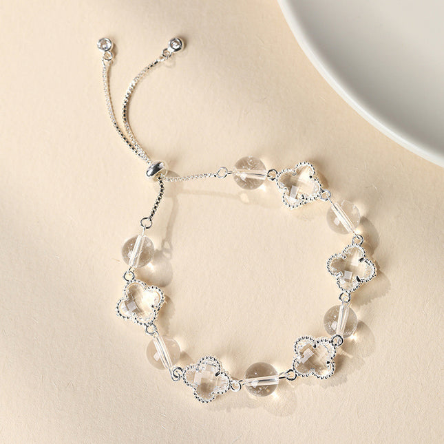 Natural Clear White Crystal Four-Leaf Clover V888-ELOSUNG18470