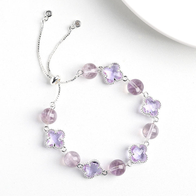 Natural Purple Crystal Four-Leaf Clover V888-ELOSUNG18473