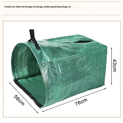 Heavy Duty Horizontal Garden Leaf Collection Bag - Large Capacity Waterproof Waste Scoop Tarp with Reinforced Handles for Lawn Debris, Grass, and Yard Cleanup
