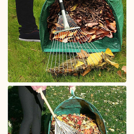 Heavy Duty Horizontal Garden Leaf Collection Bag - Large Capacity Waterproof Waste Scoop Tarp with Reinforced Handles for Lawn Debris, Grass, and Yard Cleanup