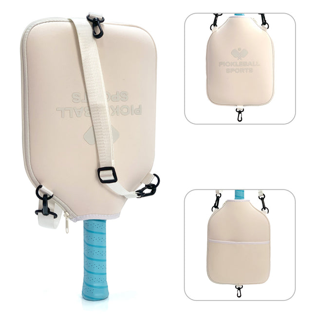 SA04 Beige Neoprene Pickleball Paddle Cover (racket not V888-ELOSUNG18483
