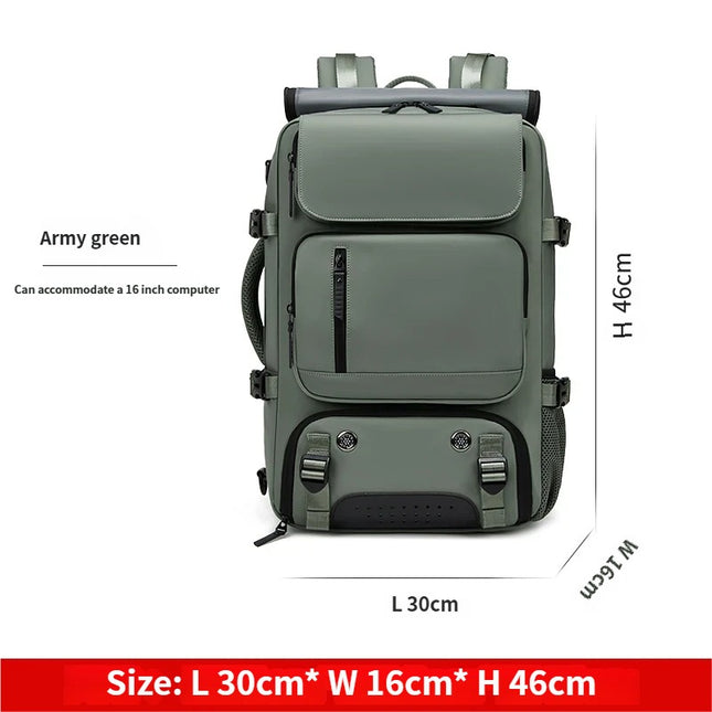 Army Green Large Capacity 16-Inch Laptop Travel V888-ELOSUNG18484