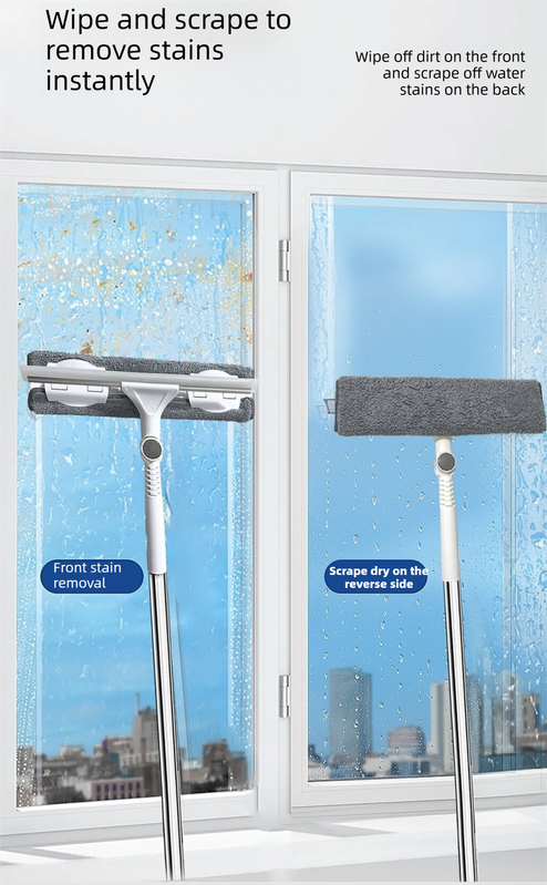 2 PCS Professional 2-in-1 Window Squeegee with 137cm Extension – product detail