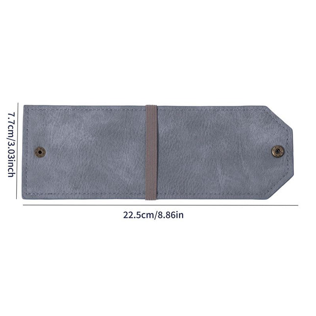 3PCS Grey Slim PU Leather Cash Holder and Bill V888-ELOSUNG18496