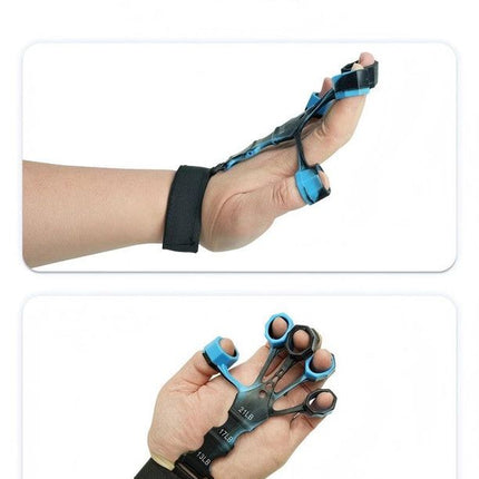 10 pcs Blue Finger Exerciser and Hand Strengthener - Adjustable Silicone Grip Strength Trainer for Physical Therapy, Athletes and Musicians - 13LB to 21LB Resistance Levels