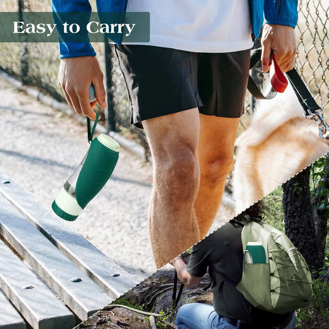 Gray 2-in-1 Portable Dog Water Bottle and Food – product detail