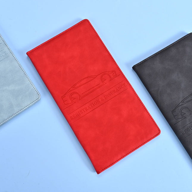 3 Pcs Premium PU Leather Car Registration and Insurance Holder