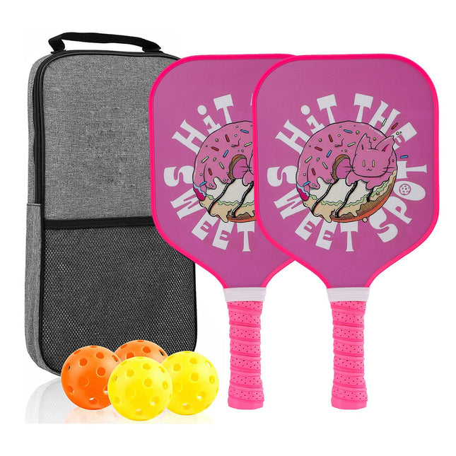 RT-015 Fiberglass Pickleball Paddle Set of 2 with 4 Balls and Carry V888-ELOSUNG18528