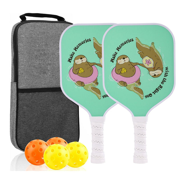 RT-008 Fiberglass Pickleball Paddle Set of 2 with 4 Balls and Carry V888-ELOSUNG18531
