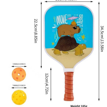 【RT-008】Fiberglass Pickleball Paddle Set of 2 with 4 Balls and Carry Bag - 185g Single Paddle Weight - Beginner Friendly Starter Kit with Non-Slip Cushion Grip for Adults Kids and Outdoor Family Fun