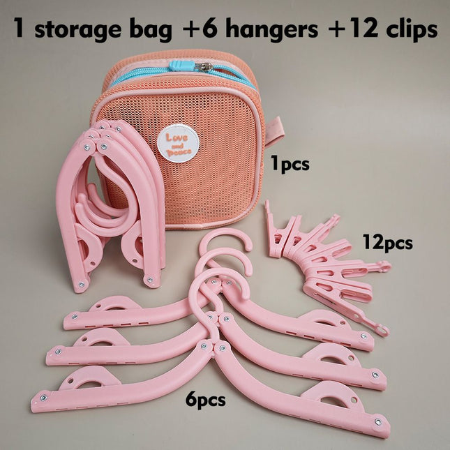 Portable Folding Travel Hangers V888-ELOSUNG18543 in Pink