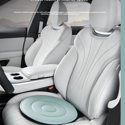 Beige 360 Degree Rotating Car Seat Cushion - 53cm Nano Tech Swivel Mobility Aid - Easy Vehicle Entry and Exit for Seniors, Breathable Non Slip Ergonomic Support for Home Office and Travel