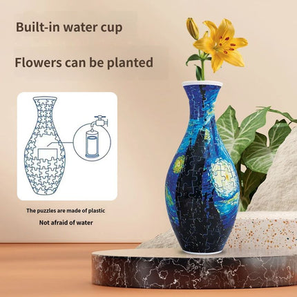 3D Puzzle Vase 160 Piece DIY Flower Vase Kit – design and finish