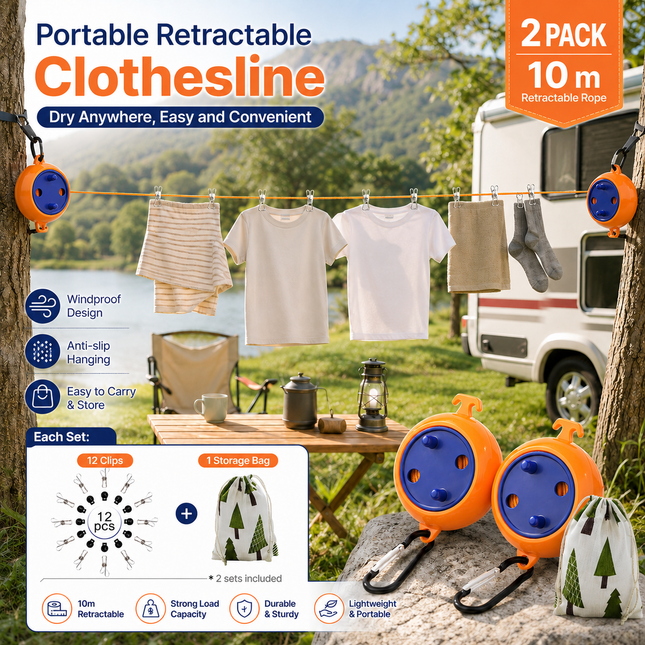 Orange Retractable Travel Clothesline 2 V888-ELOSUNG18560