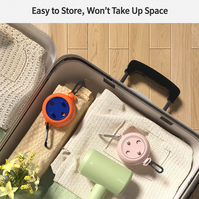 Orange Retractable Travel Clothesline 2 – product detail