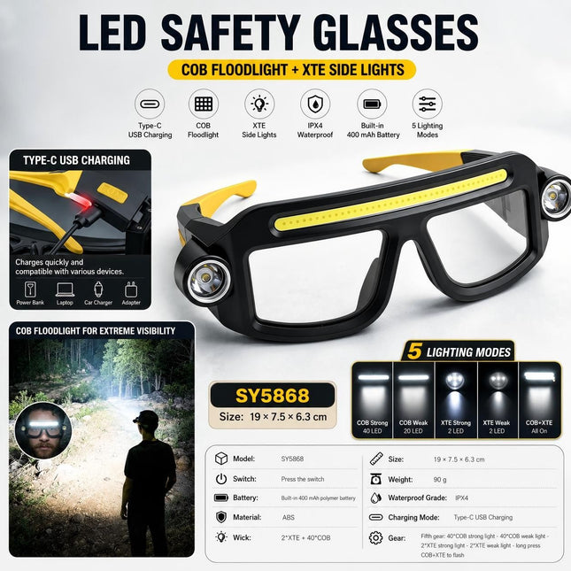 LED Glasses Light Rechargeable V888-ELOSUNG18561