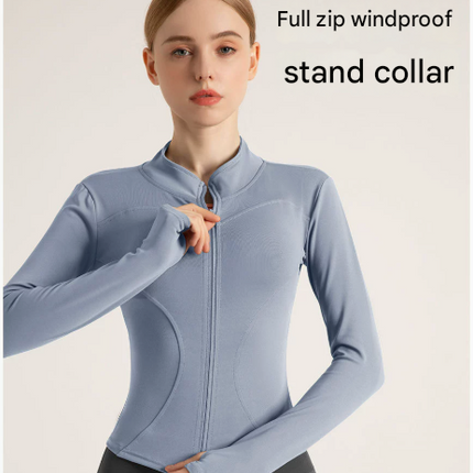 XXL Black High-Stretch Slim Fit Yoga Jacket - Full Zip Workout Sports Jacket for Women