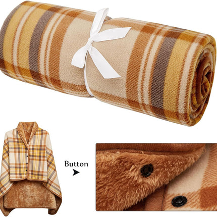 Green-blue Rasa 100x140cm Wearable Fleece Blanket - Soft, Warm & Anti-Pilling, Stylish Plaid Design