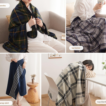 Multicolor Rasa 100x140cm Wearable Fleece Blanket - Soft, Warm & Anti-Pilling, Stylish Plaid Design