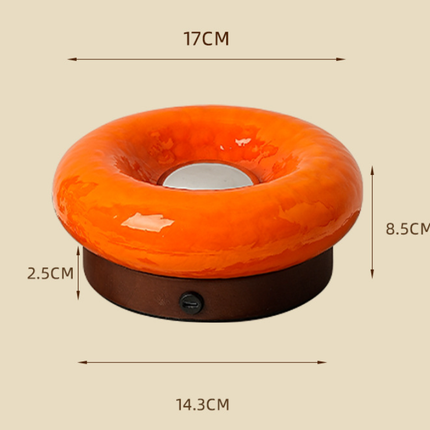 Yellow Donut Table Lamp - Rechargeable Touch Control LED