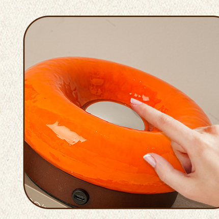 Yellow Donut Table Lamp - Rechargeable Touch Control LED