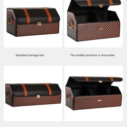 Medium Sized Sporty and Stylish Foldable Car Trunk Storage Box - Large Capacity Insertable Rear Organizer