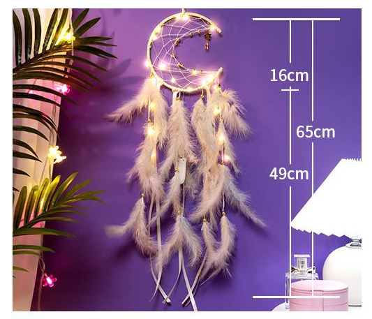 Multicolor With light 2 PCS Mystic Moon Dreamcatcher Wind Chime Pendant – product detail