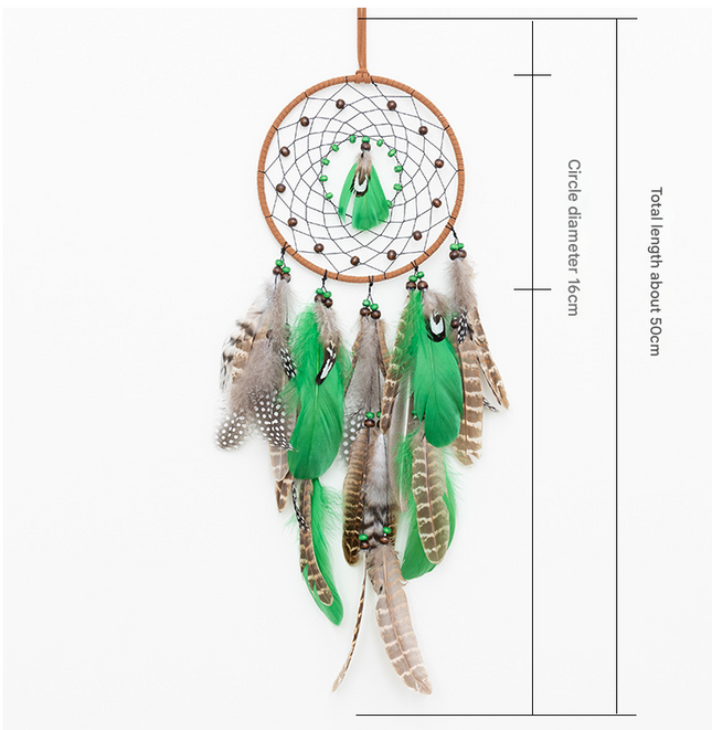 Crescent With Lights Boho Forest Dreamcatcher Wind Chime Pendant – product detail