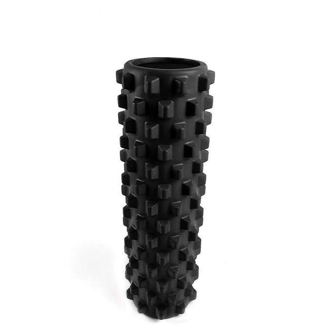 Black Solid Yoga Foam Roller 45cm -Colorful Wolf Tooth Design Muscle Relaxation Massage Stick for Fitness