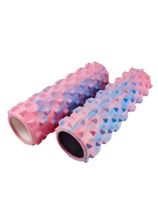 Black Solid Yoga Foam Roller 45cm -Colorful Wolf Tooth Design Muscle Relaxation Massage Stick for Fitness – product detail
