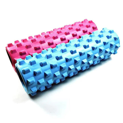 Black Solid Yoga Foam Roller 45cm -Colorful Wolf Tooth Design Muscle Relaxation Massage Stick for Fitness and Sports