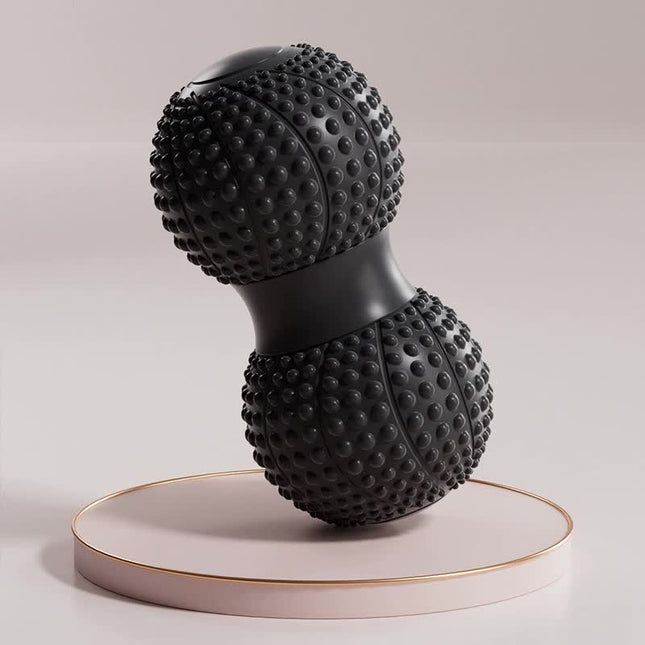 Black 2pcs Fascia Ball Foot Arch Massager Peanut Ball for Muscle Relaxation Deep Tissue Release Yoga