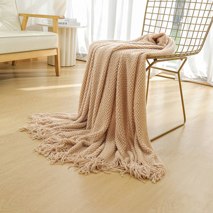 Orange Premium Woven Knitted Throw Blanket with Tassels Soft Cozy Sofa & Bed Blanket Perfect for Office or – product features